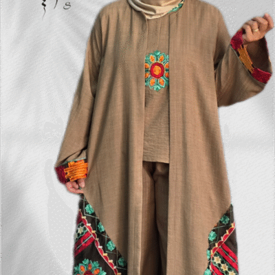 مانتو عبای سه تیکه مدل سوسن