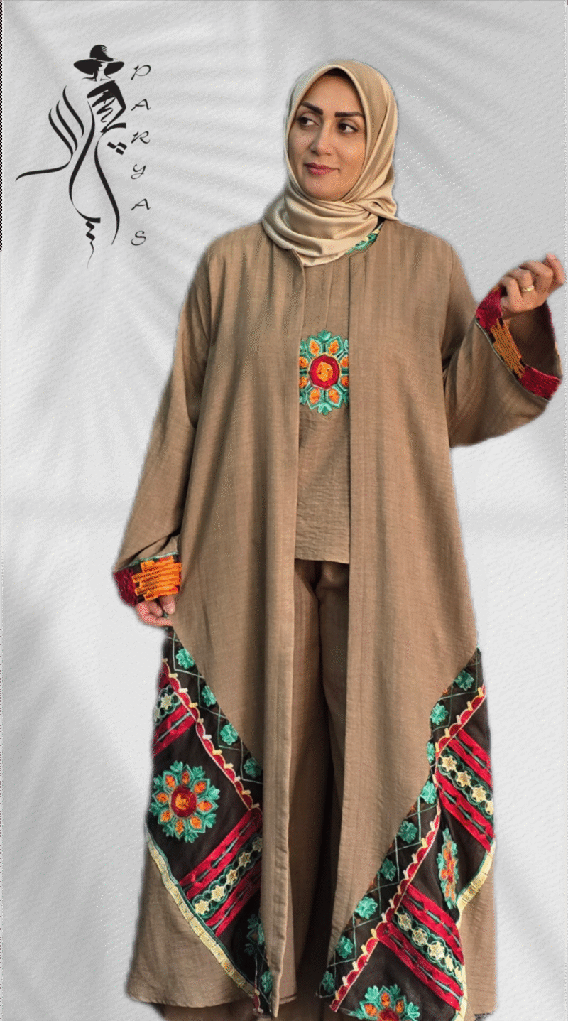مانتو عبای سه تیکه مدل سوسن