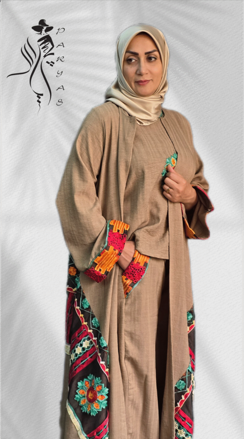 مانتو عبای سه تیکه مدل سوسن