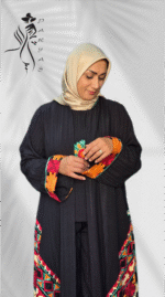 مانتو مشکی گلدوزی شده
