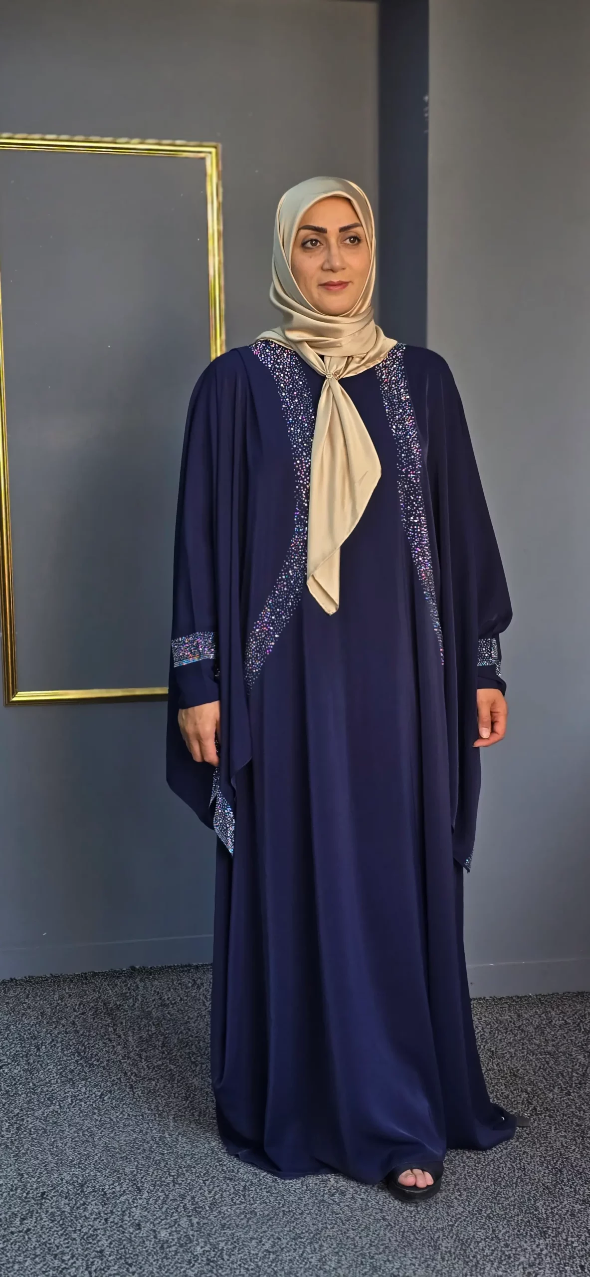 مانتو سرمه ای سیمین